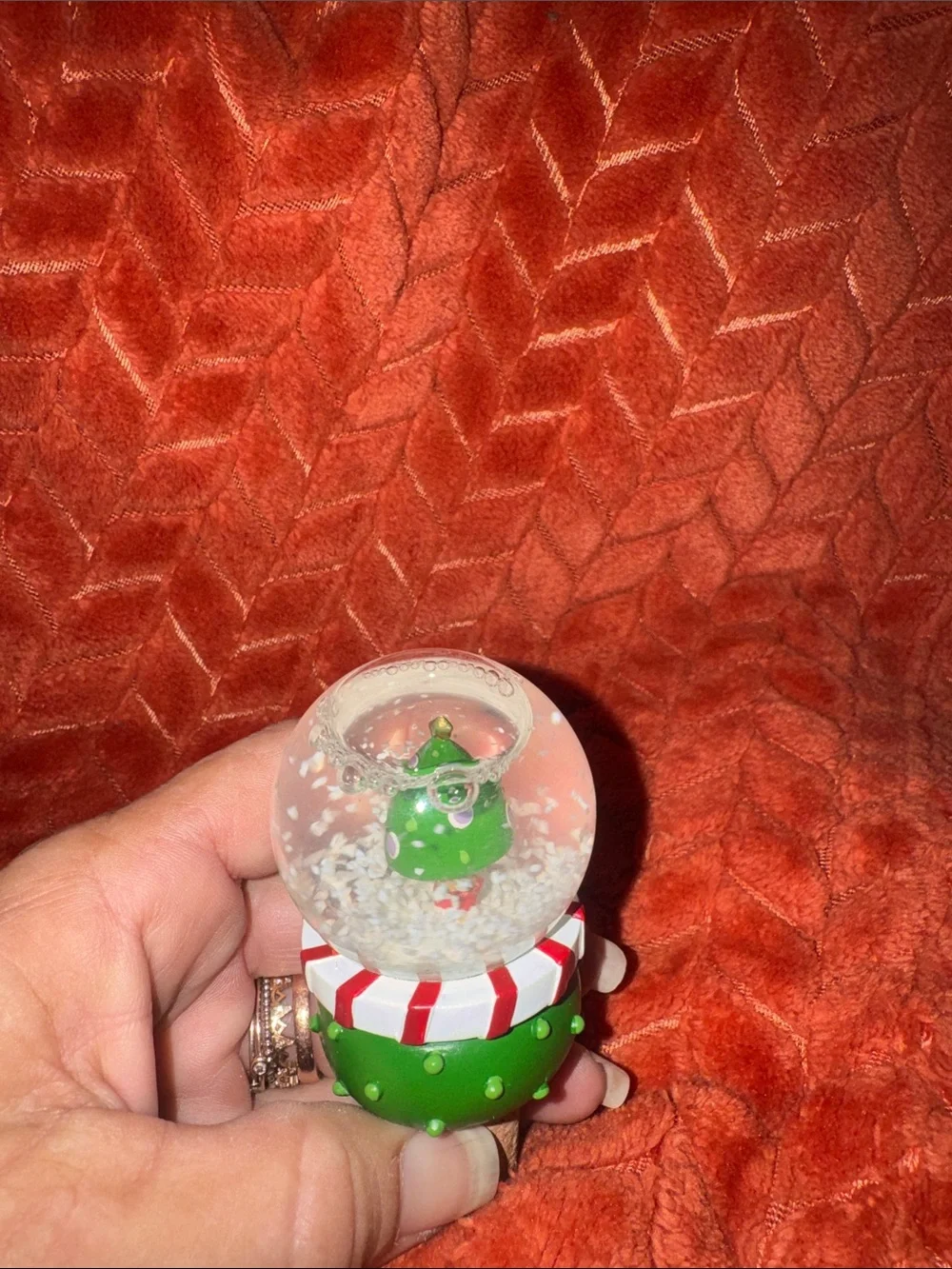 Vintage Christmas Tree Snow Globe Wine Bottle Stopper Festive Holiday Barware De